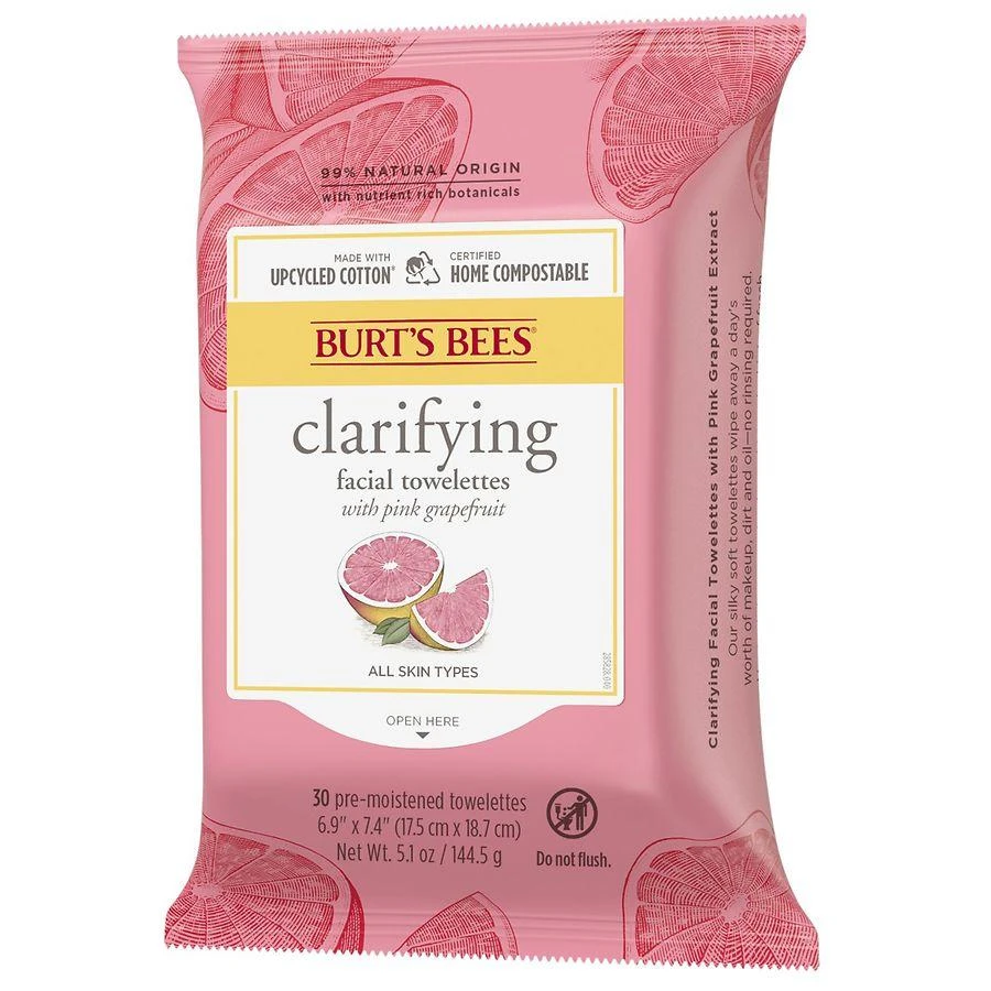 Burt's Bees Clarifying Facial Towelettes Pink Grapefruit 7