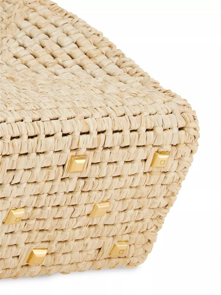 Salvatore Ferragamo Studio Small Basket Raffia Top Handle Bag 7