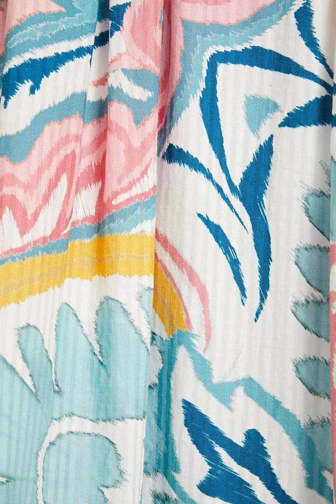 ETRO Pleated printed cotton and silk-blend maxi skirt 4