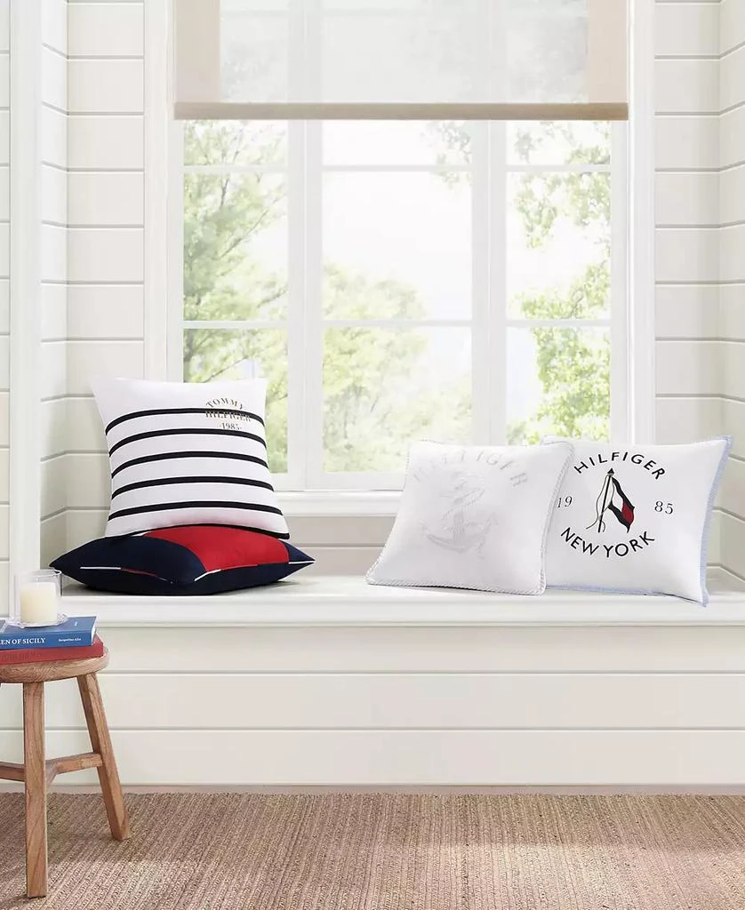 Tommy Hilfiger Flag Seersucker Square Pillow, 20" X 20" 7