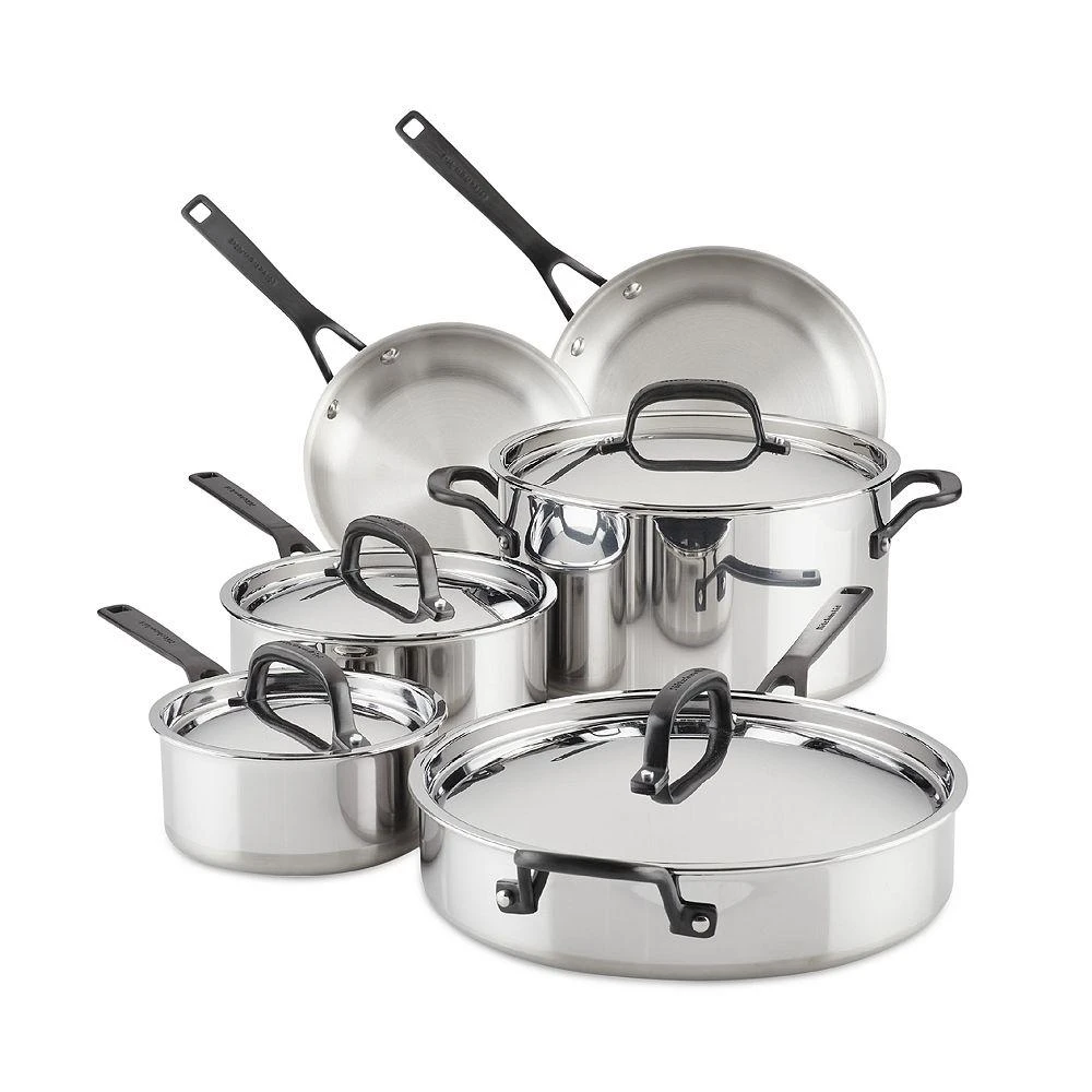KitchenAid 5-Ply Clad Stainless Steel 10-Piece Cookware Set 1