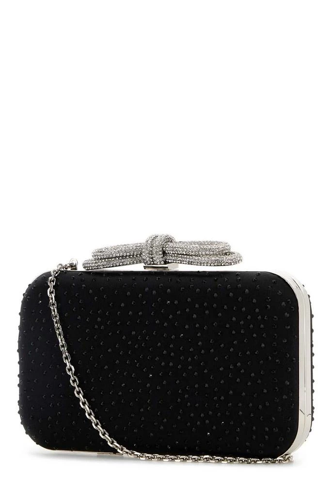 Mach & Mach Mach & Mach Double Bow Embellished Satin Clutch Bag 3