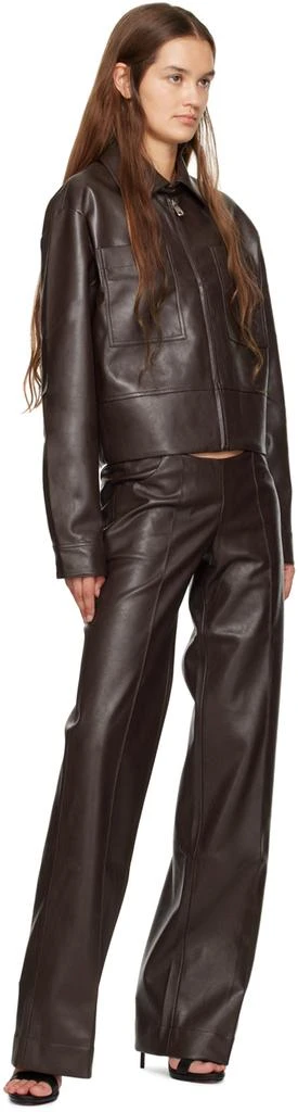 Aya Muse Brown Tolobu Faux-Leather Trousers 4