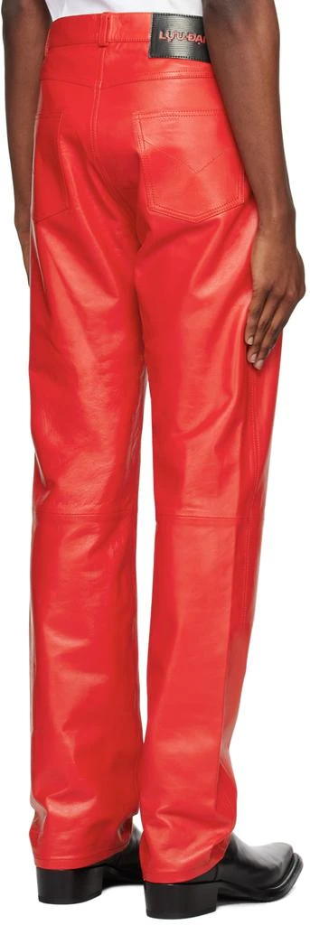 LU'U DAN Red Straight Leg Leather Pants 3