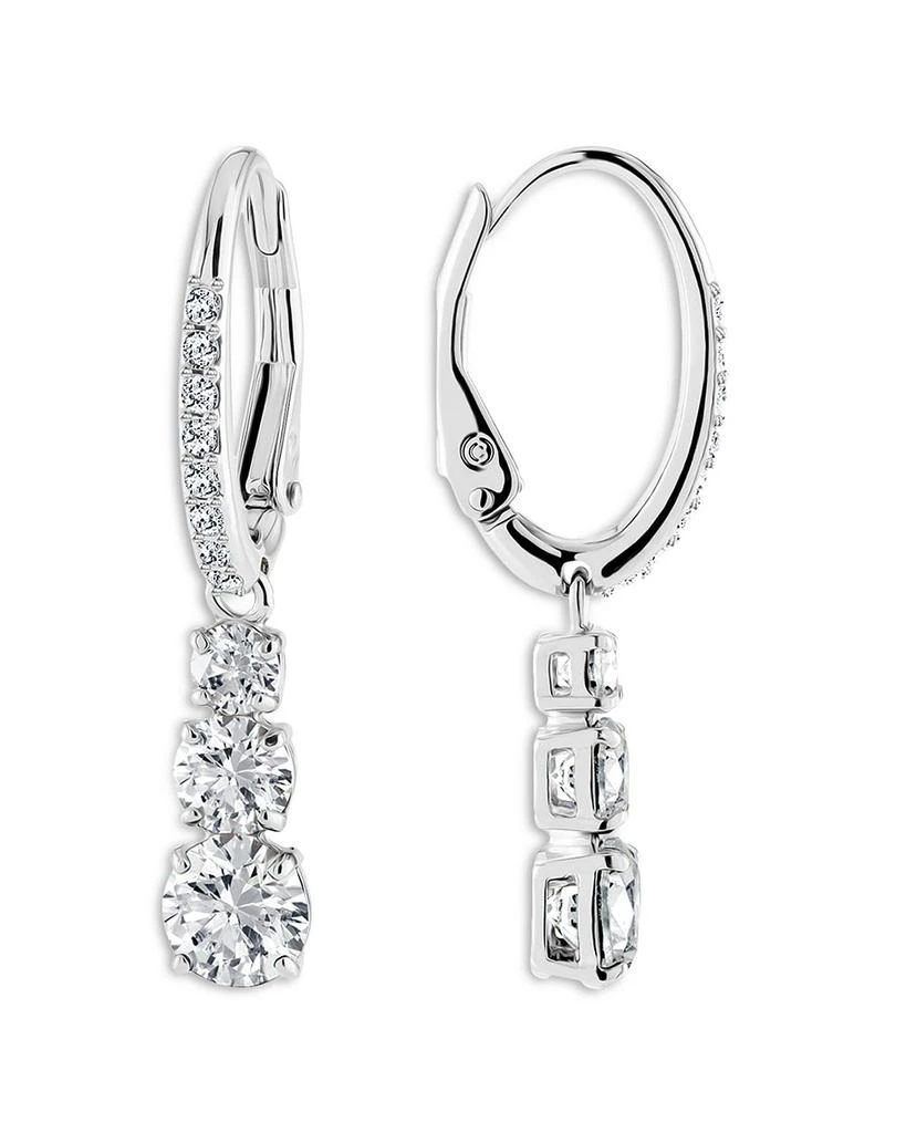 Swarovski Stilla Attract Triple Crystal Charm Hoop Earrings 3