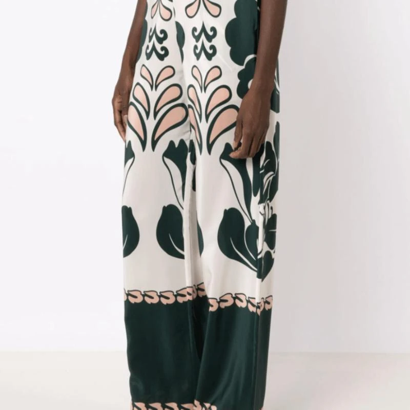 Adriana Degreas Spray Of Flower Wide-Leg Pant 1