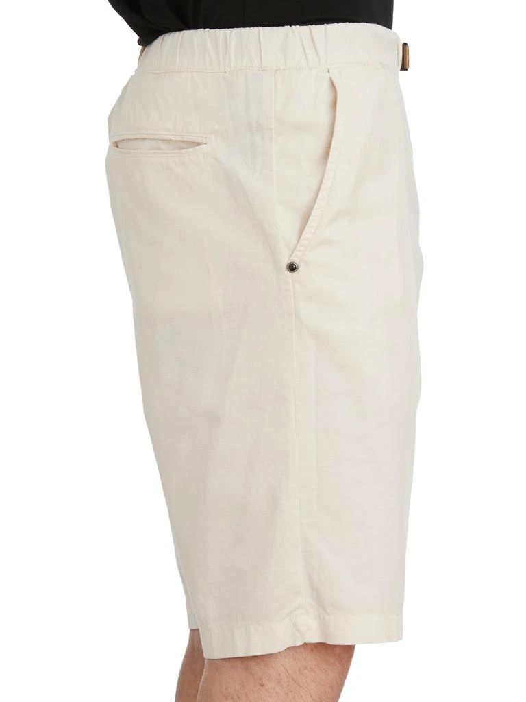 WHITE SAND COTTON AND LINEN BERMUDA SHORTS 3
