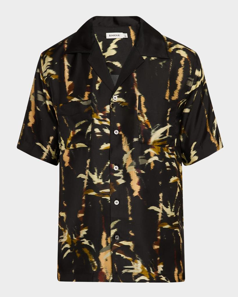 SIMKHAI Men's Connor Silk Camp Shirt