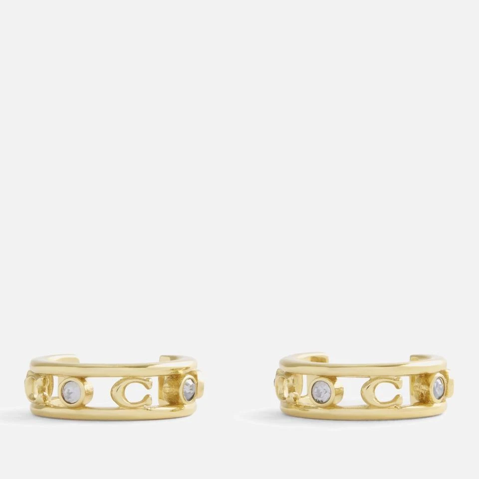 Coach Coach Signature C Gold-Toned Open Hoop Earrings 3