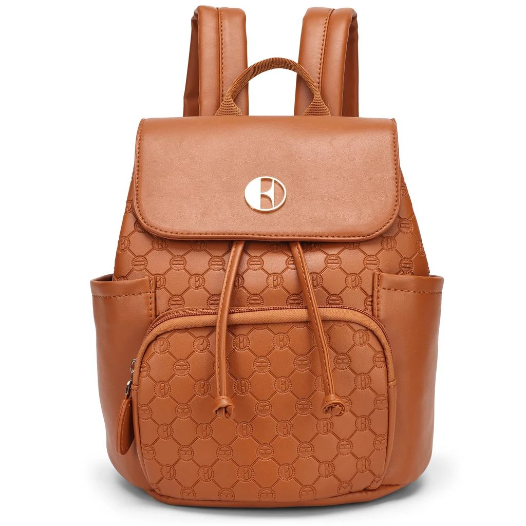 ELLE Compass 10L Vegan Leather Monogram Mini Backpack | Black 7