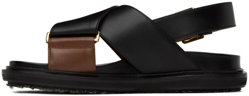 Marni Black & Brown Fussbett Sandals 3