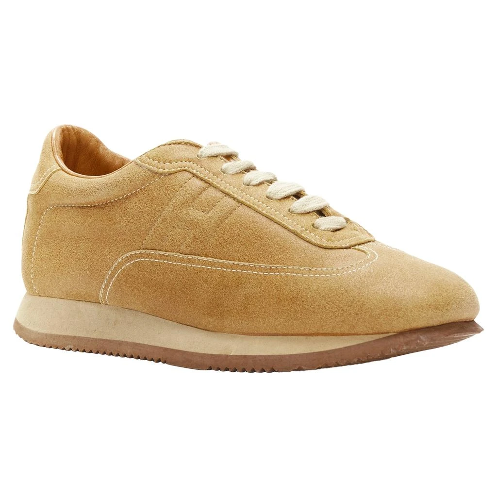 Hermes Hermes Quick tan suede H logo low top sneakers 2