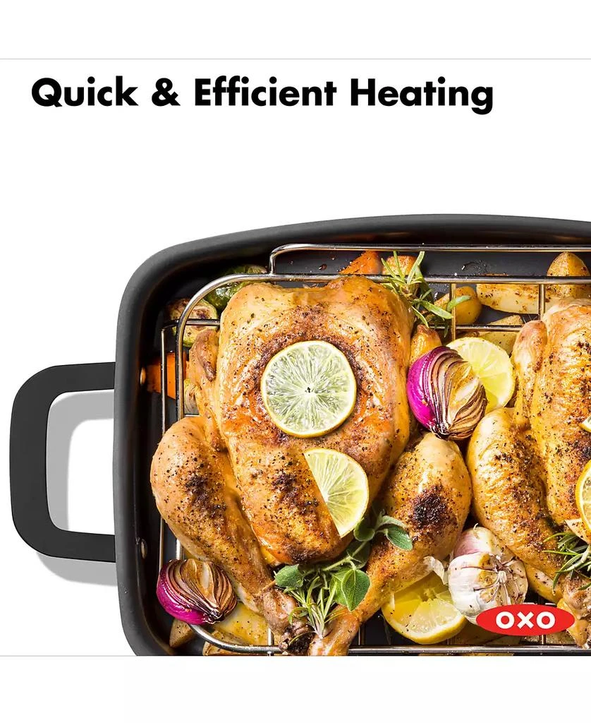OXO Obsidian Carbon Steel Roaster Pan & Rack 7