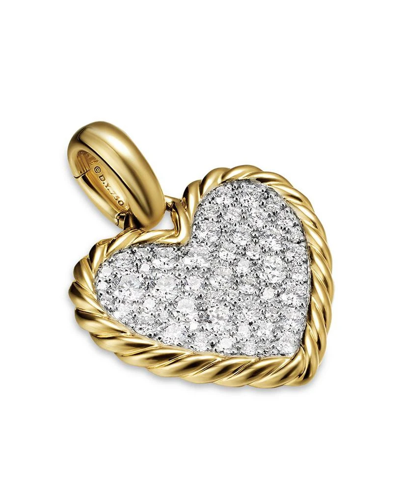 David Yurman Pavé Heart Amulet in 18K Yellow Gold with Diamonds, 15.6mm 2