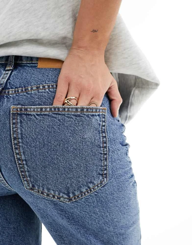 ASOS ASOS DESIGN Maternity high rise relaxed mom jeans in mid blue 2