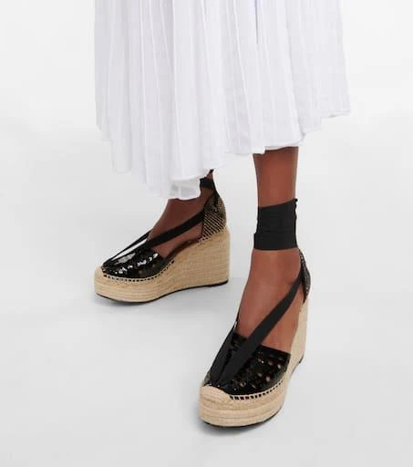 Alaïa Laser-cut espadrille wedges 4