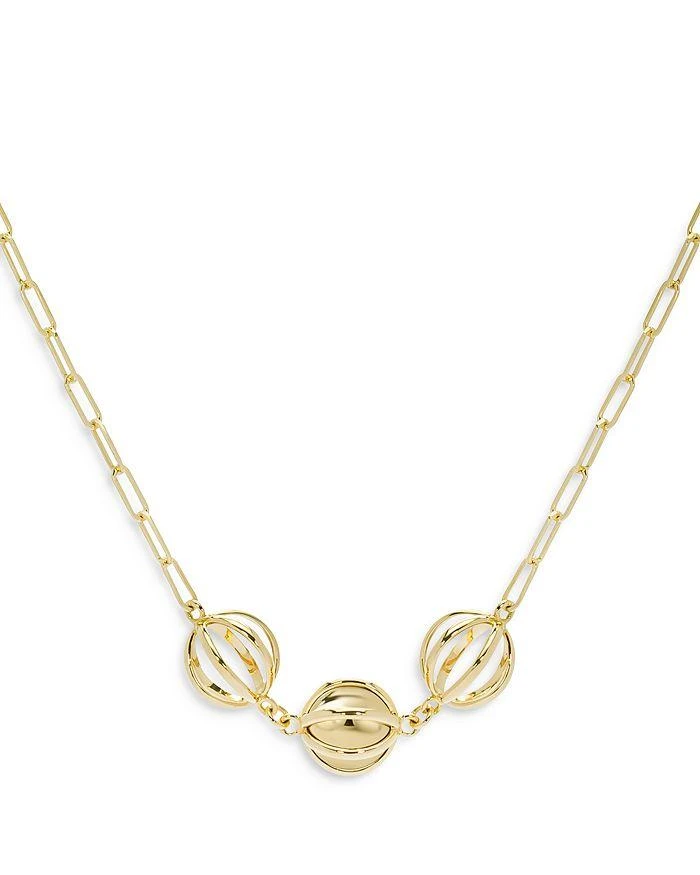 L. Klein 18K Yellow Gold Prisma Triple Ball & Cage Necklace, 16" 1