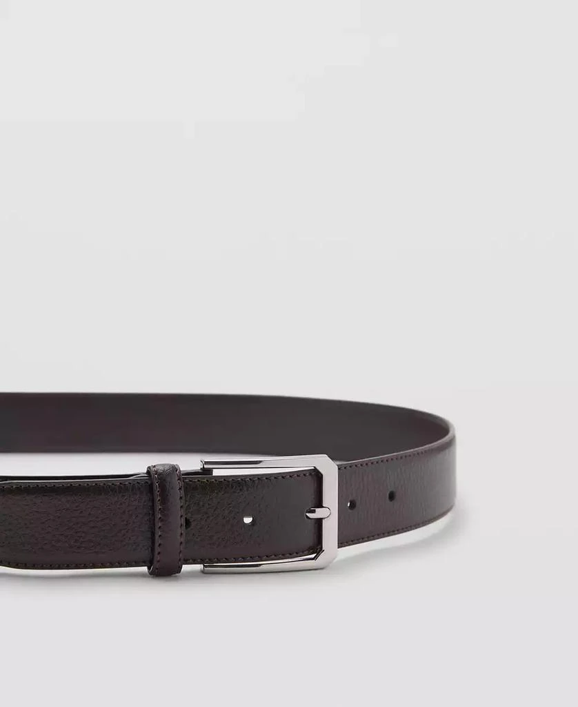 Mango Men's Beaten Leather Belt 3