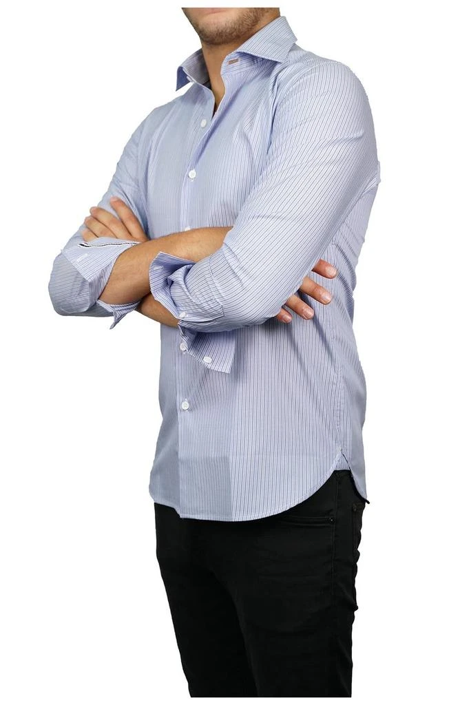 Zanella Tailored Fit Pinstripe Button-Up Shirt 3