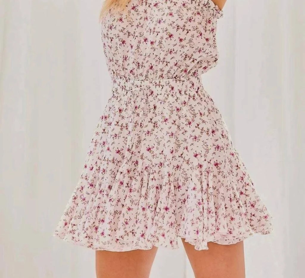Main Strip Georgia Strapless Floral Romper In White/pink 1