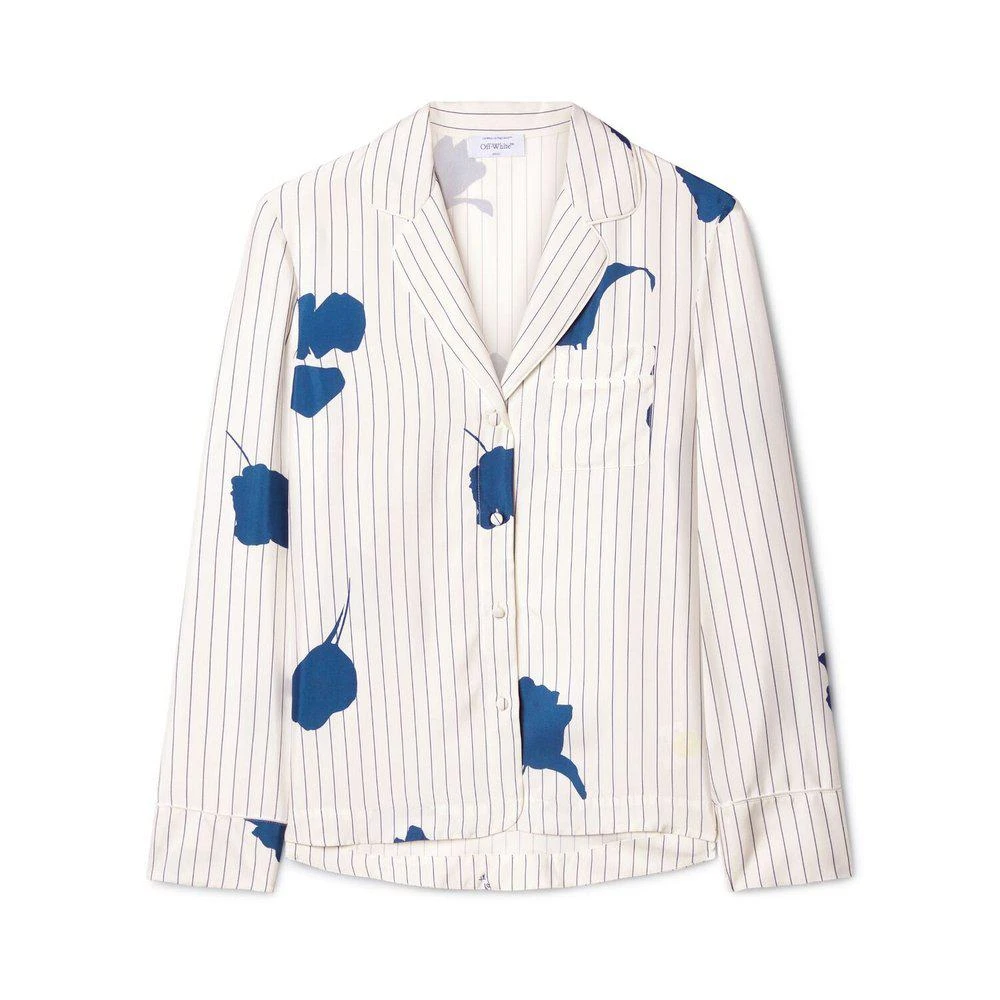 Off-White Off-White Striped Floral Pyjama Shirt