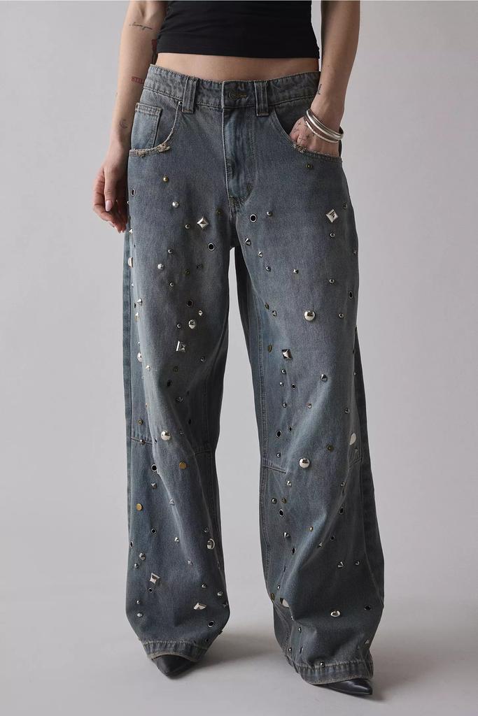 パンツ Jaded London Baggy Denim JADED LONDON Full Graphics Alien&Fire Baggy Denim 総柄