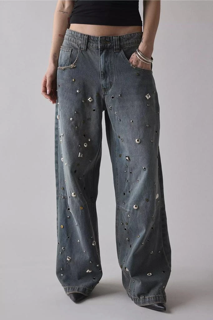 Jaded London Jaded London Colossus Charm Studded Baggy Jean 1