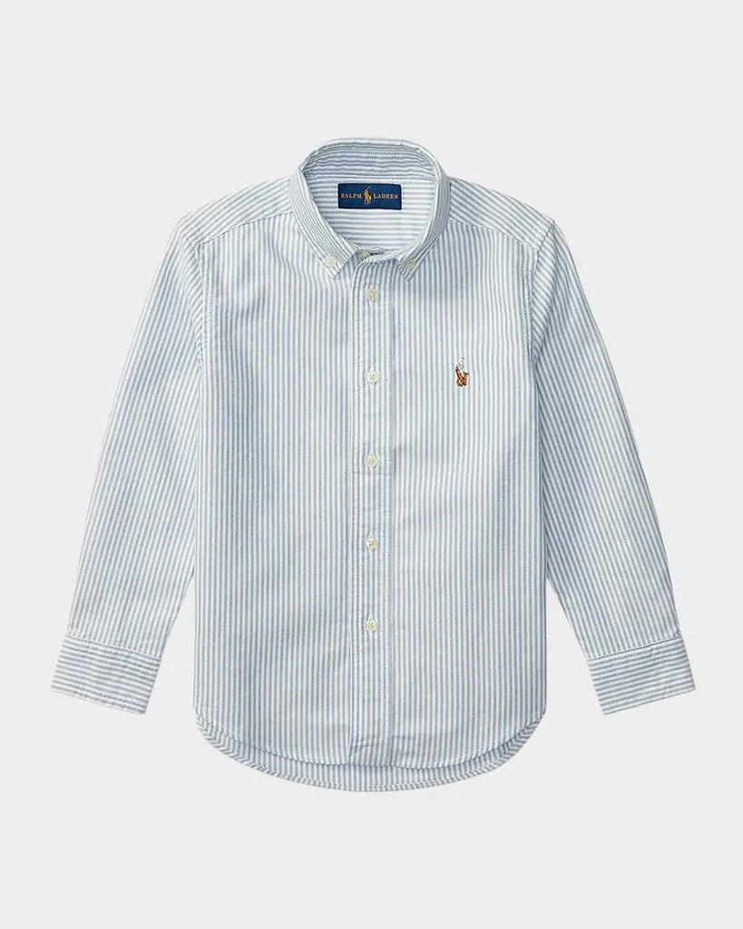 Ralph Lauren Boy's Cotton Oxford Stripe Sport Shirt, Size 2-7