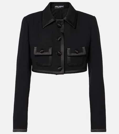 Dolce 
Gabbana Cropped wool and silk-blend jacket 1