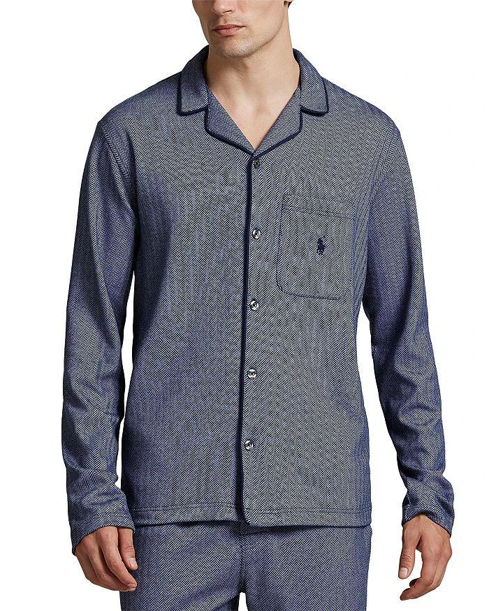 Ralph Lauren Jacquard Knit Herringbone Pajama Shirt