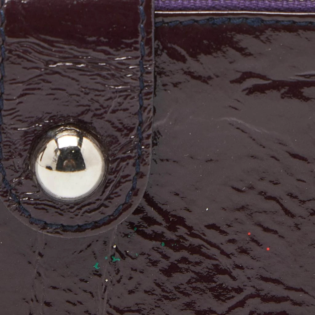 Dolce & Gabbana D&g Plum Patent Leather Double Zip Bifold Flap Wallet 5