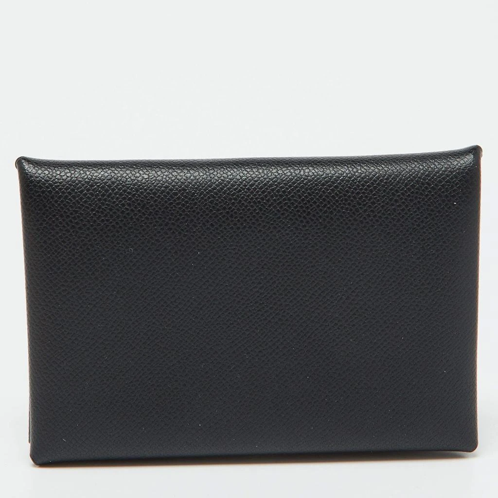 Hermes Hermes Black Madame Leather Calvi Card Holder 4