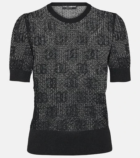 Dolce 
Gabbana Logo lace-stitched jacquard sweater 1