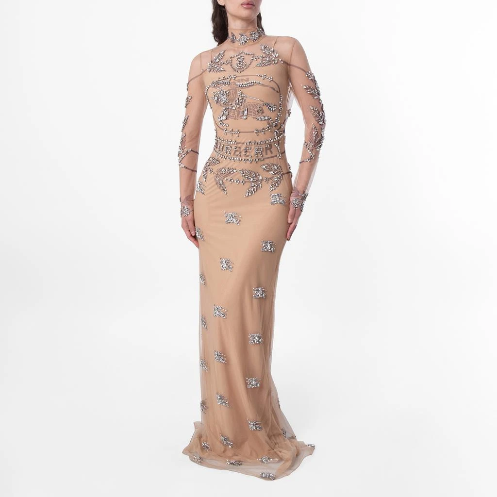Burberry Burberry Lila Sheer Diamond-Embellished Evening Gown, Brand Size 6 ( US Size 4 )