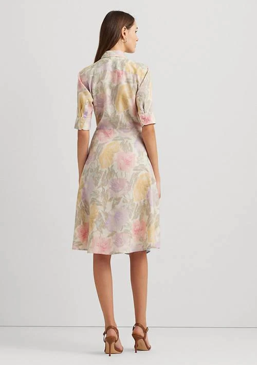 Lauren Ralph Lauren Ralph Lauren Petite Floral Tie Front Linen Shirtdress 2