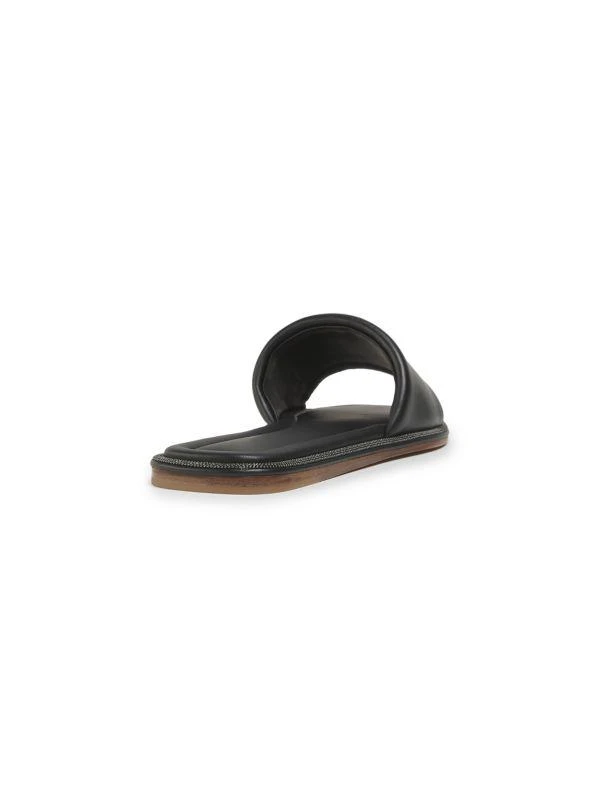 Brunello Cucinelli Monili Trim Leather Flat Sandals 3