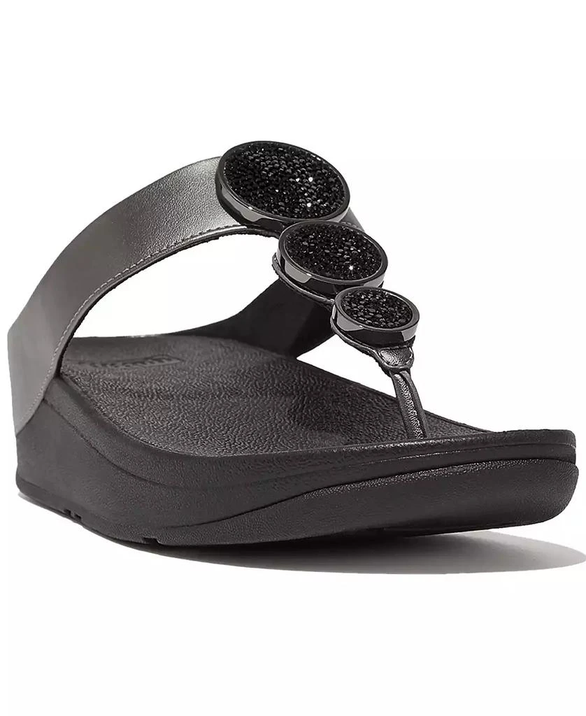 FitFlop Women's Halo Bead-Circle Metallic Toe-Post Sandals 3