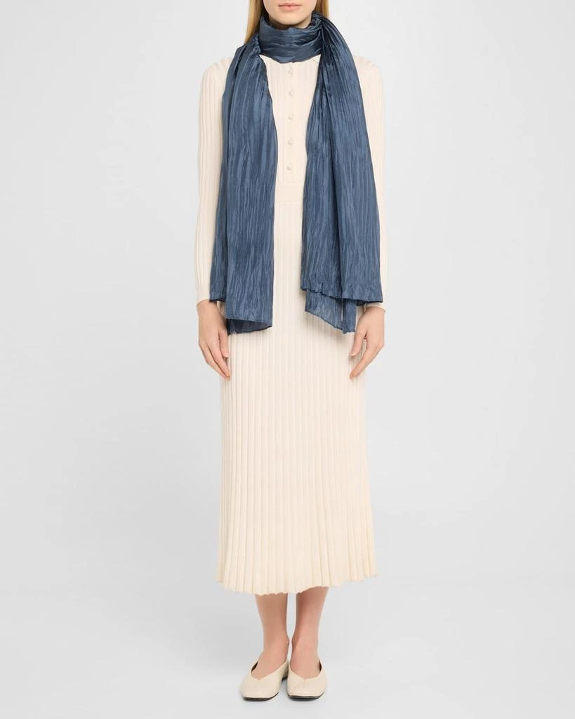 Eileen Fisher Crushed Lightweight Silk Scarf 5