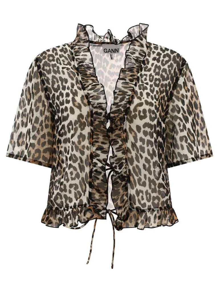 Ganni Ganni Leopard Print Blouse 1