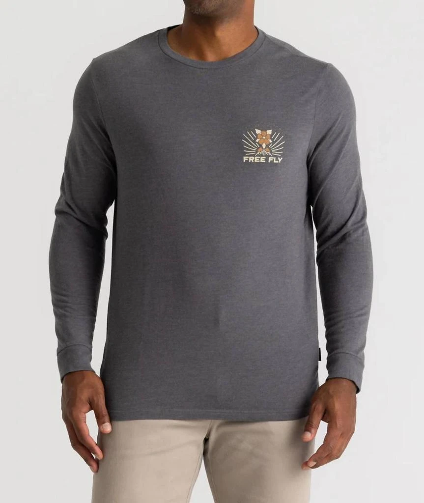 FREE FLY Mellow Meadow Long Sleeve Tee In Heather Black