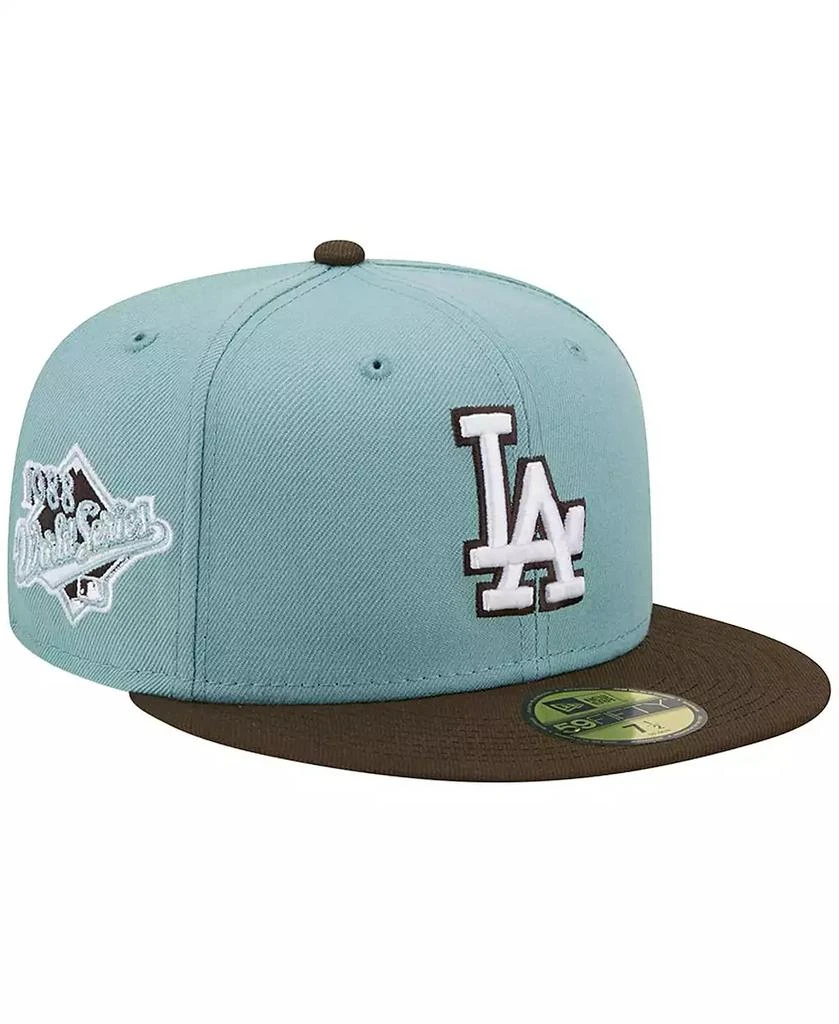 New Era Men's Light Blue, Brown Los Angeles Dodgers 1988 World Series Beach Kiss 59FIFTY Fitted Hat 1