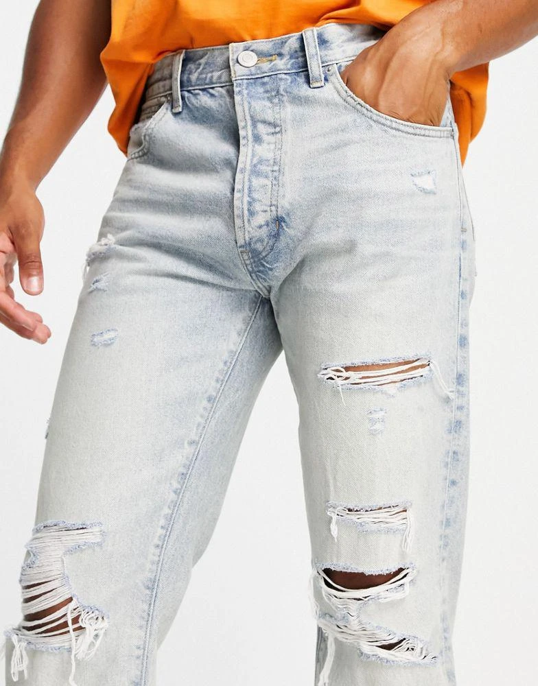 PACSUN Pacsun distressed relaxed jeans in blue 3