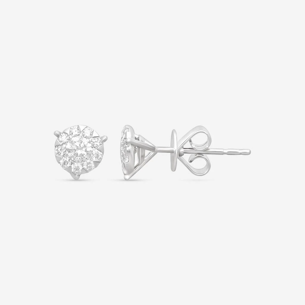 Mémoire Mémoire Bouquet 14K White Gold Diamond Stud Earrings FEBQ12400004W72000 2