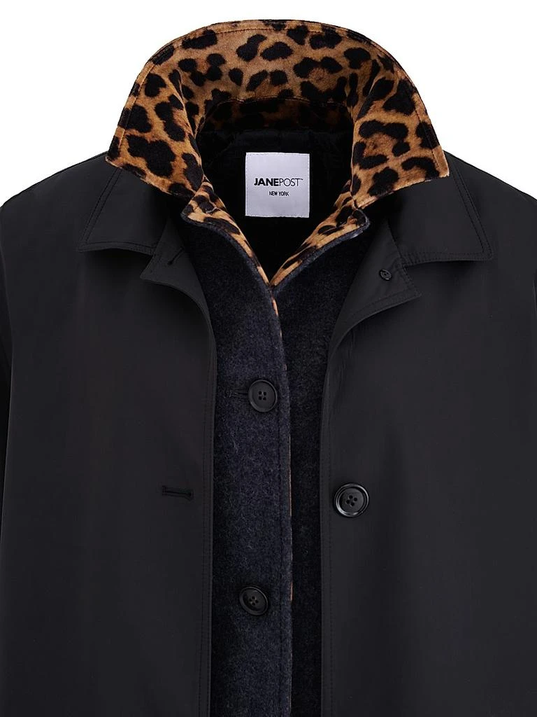 Jane Post Leopard Double-Layer Wool Coat 6