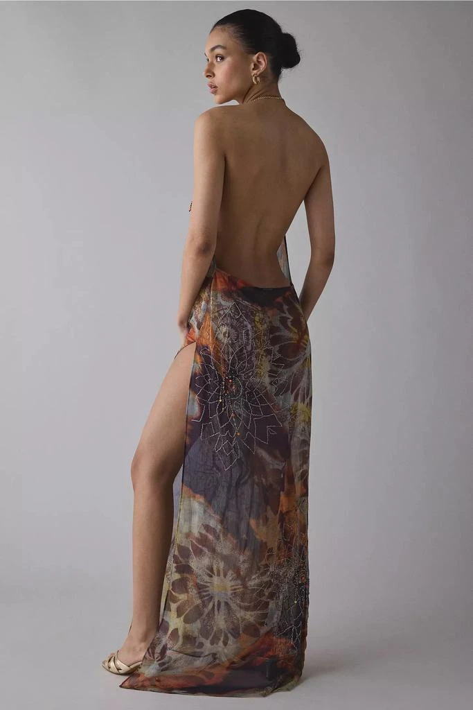 Jaded London Dahlia Cowl Neck Hand-Beaded Chiffon Maxi Dress – On Sale Now  with Up to 77% Off