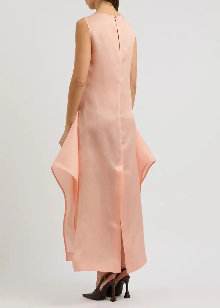 Khaite Kenith folded silk-gazer maxi dress 3