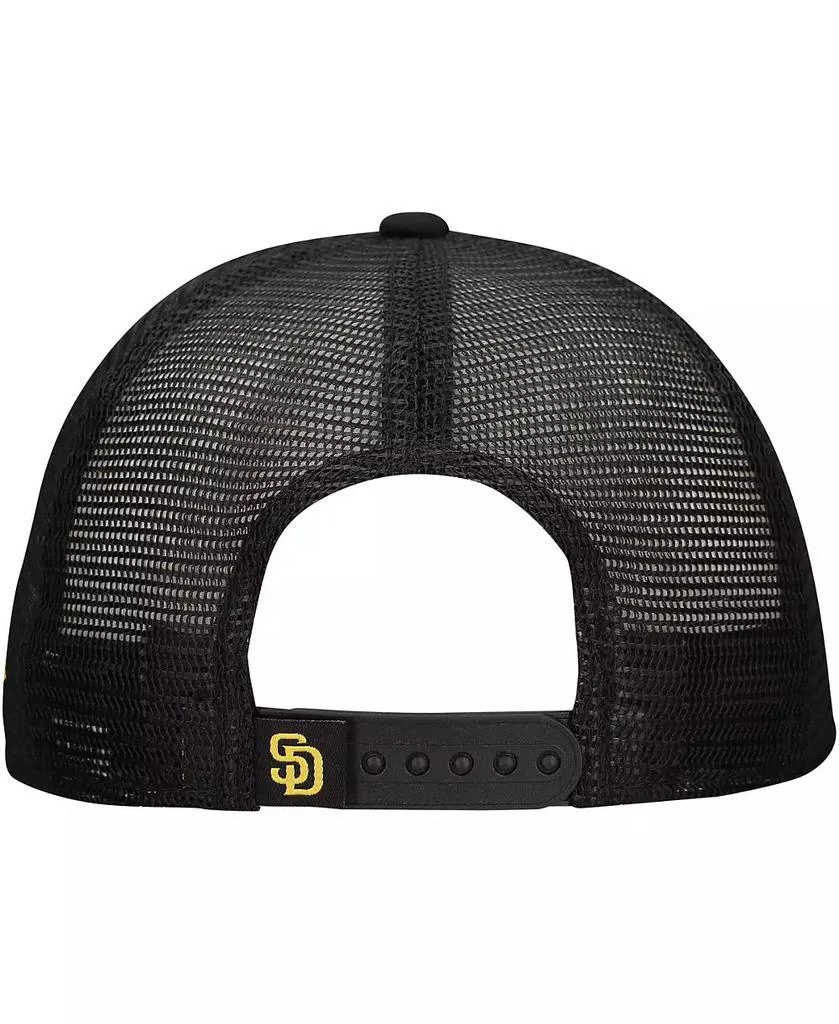 New Era Men's Black San Diego Padres Retro Bold A-Frame Trucker 9FORTY Adjustable Hat 3