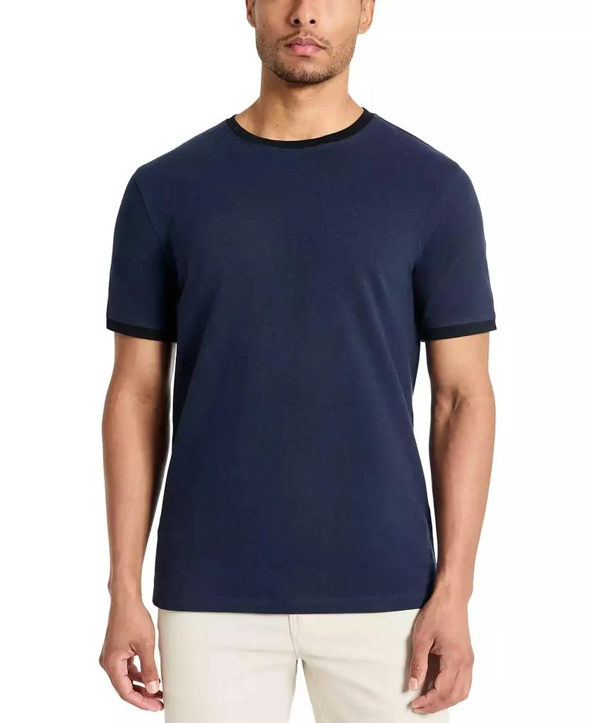 Kenneth Cole Men's Contrast-Trim Textured Short Sleeve T-Shirt 1