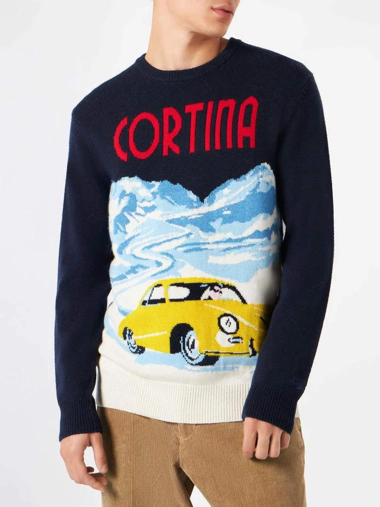 Mc2 Saint Barth Man Sweater Cortina Vintage Postcard Print 1