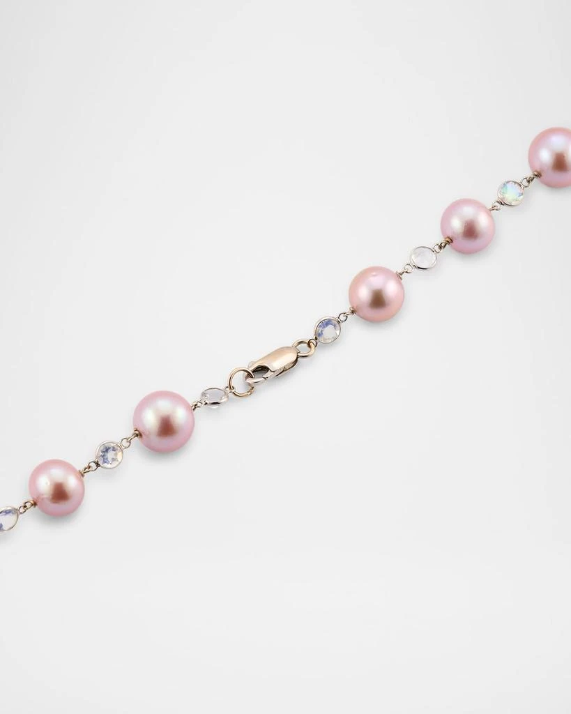 BELPEARL 18K White Gold Freshwater Pearl and Moonstone Necklace, 42"L 4